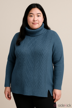 Croft & Barrow Textured Cowl Neck Sweater in Slate Blue